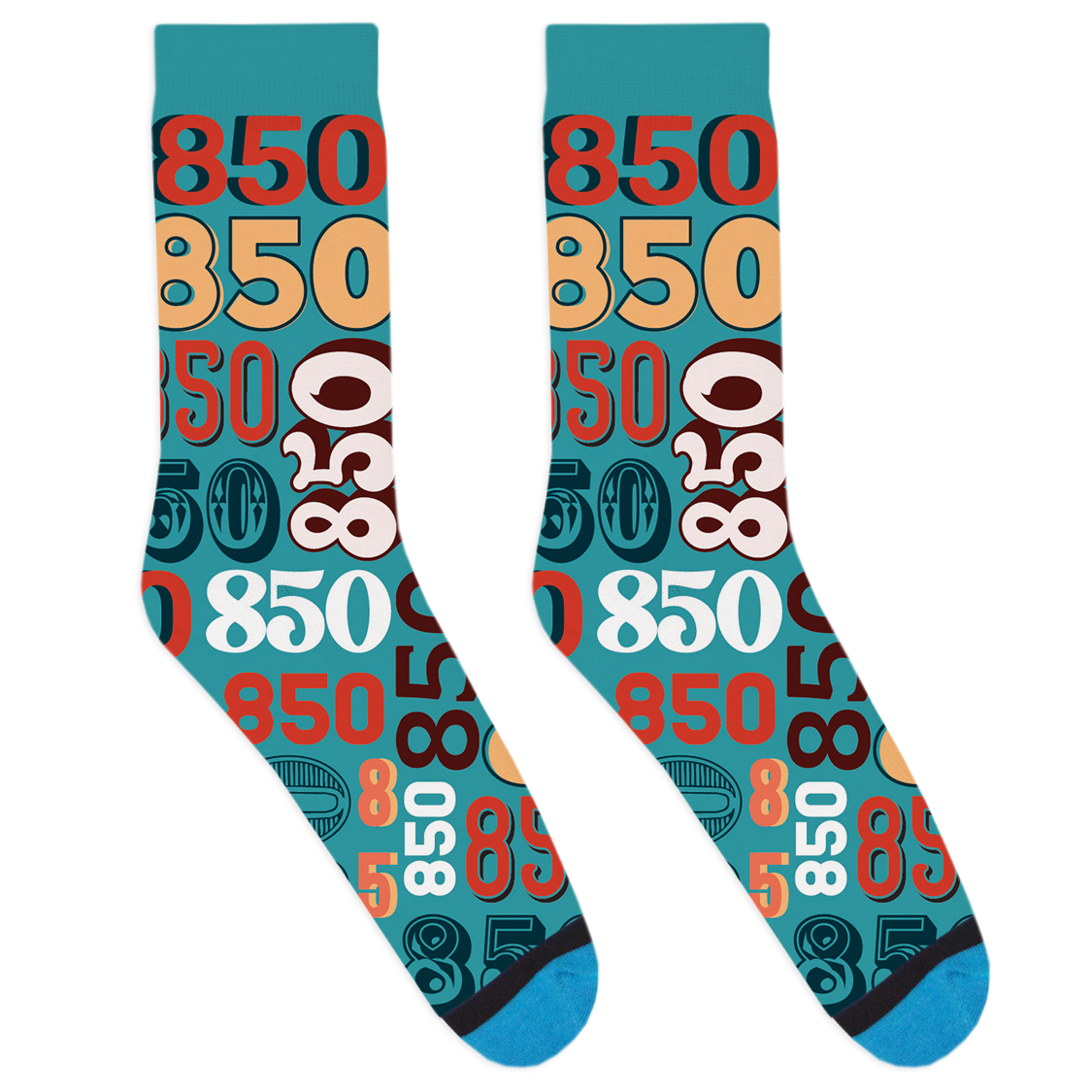 850 Area Code Socks