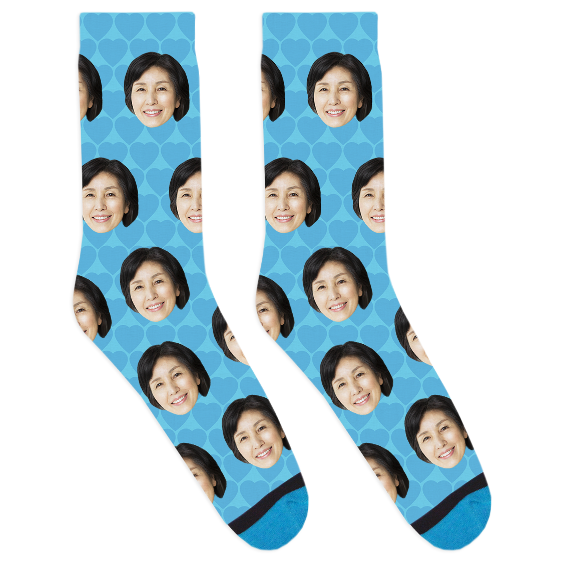 Custom Blue Hearts Socks