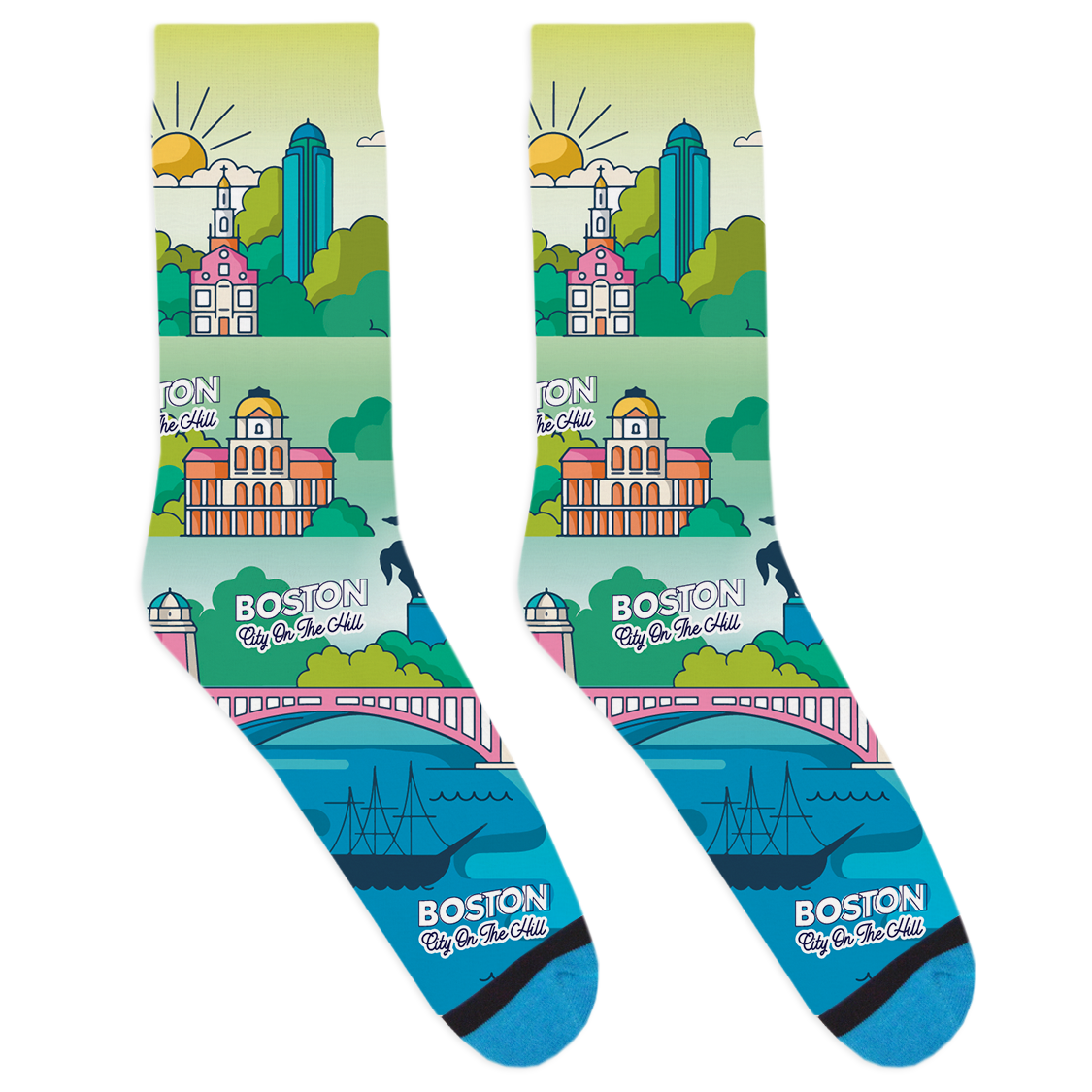 Boston City Map Socks