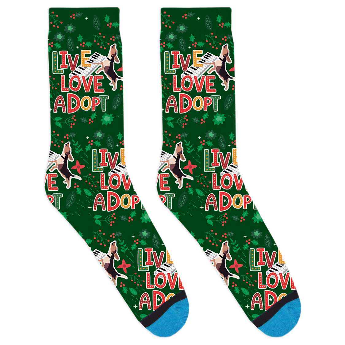 Buddy Mercury Christmas Live Love Adopt Socks