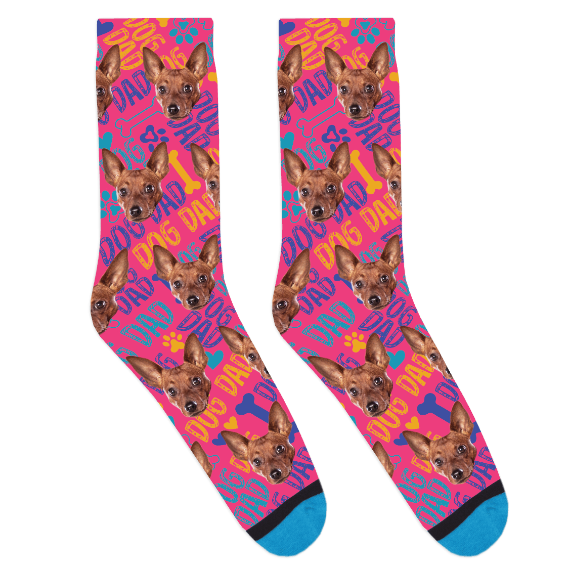 Custom Dog Dad Pattern Socks