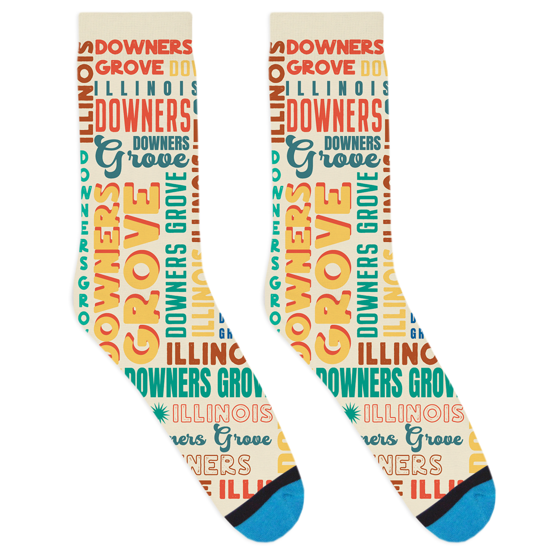 Downer's Grove Text Socks