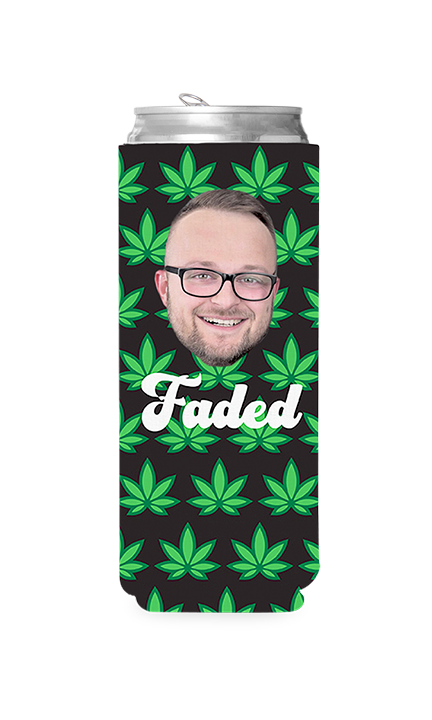 Custom Faded Weed Can Cooler