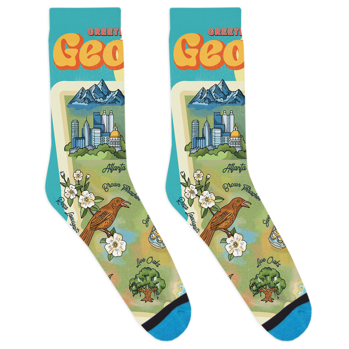 Georgia Vintage Map Socks