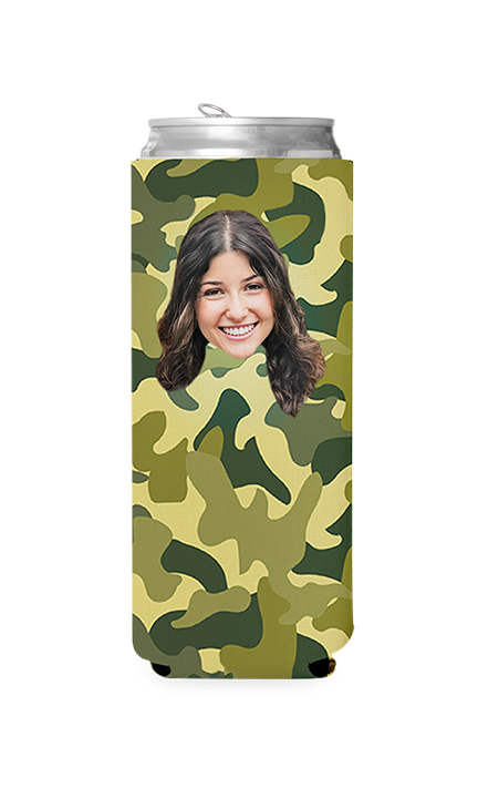 Custom Green Camo Can Cooler