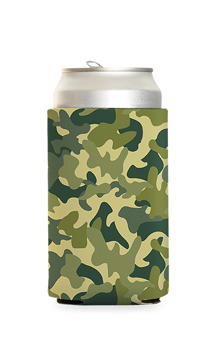 Green Camo Predesigned Can Cooler