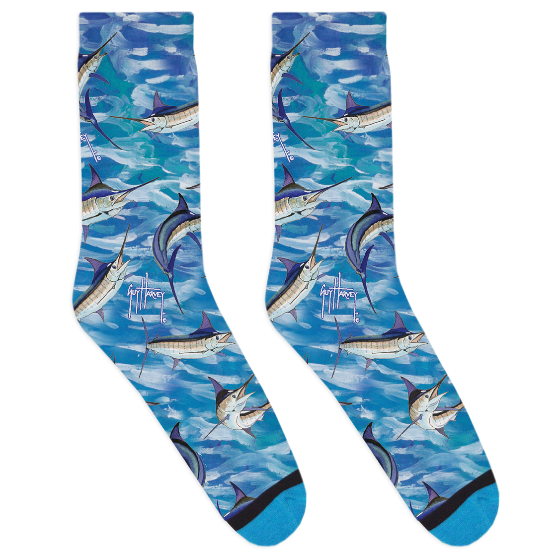 Guy Harvey Blue Marlin Repeat Socks