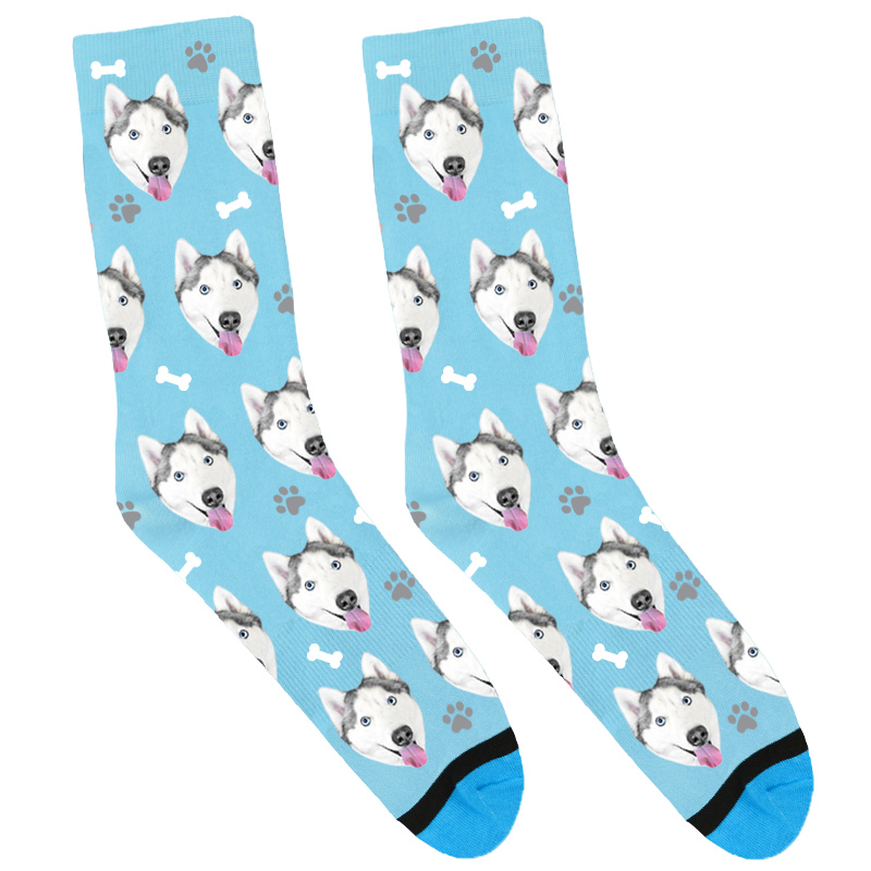 Hiro the Happy Husky Socks