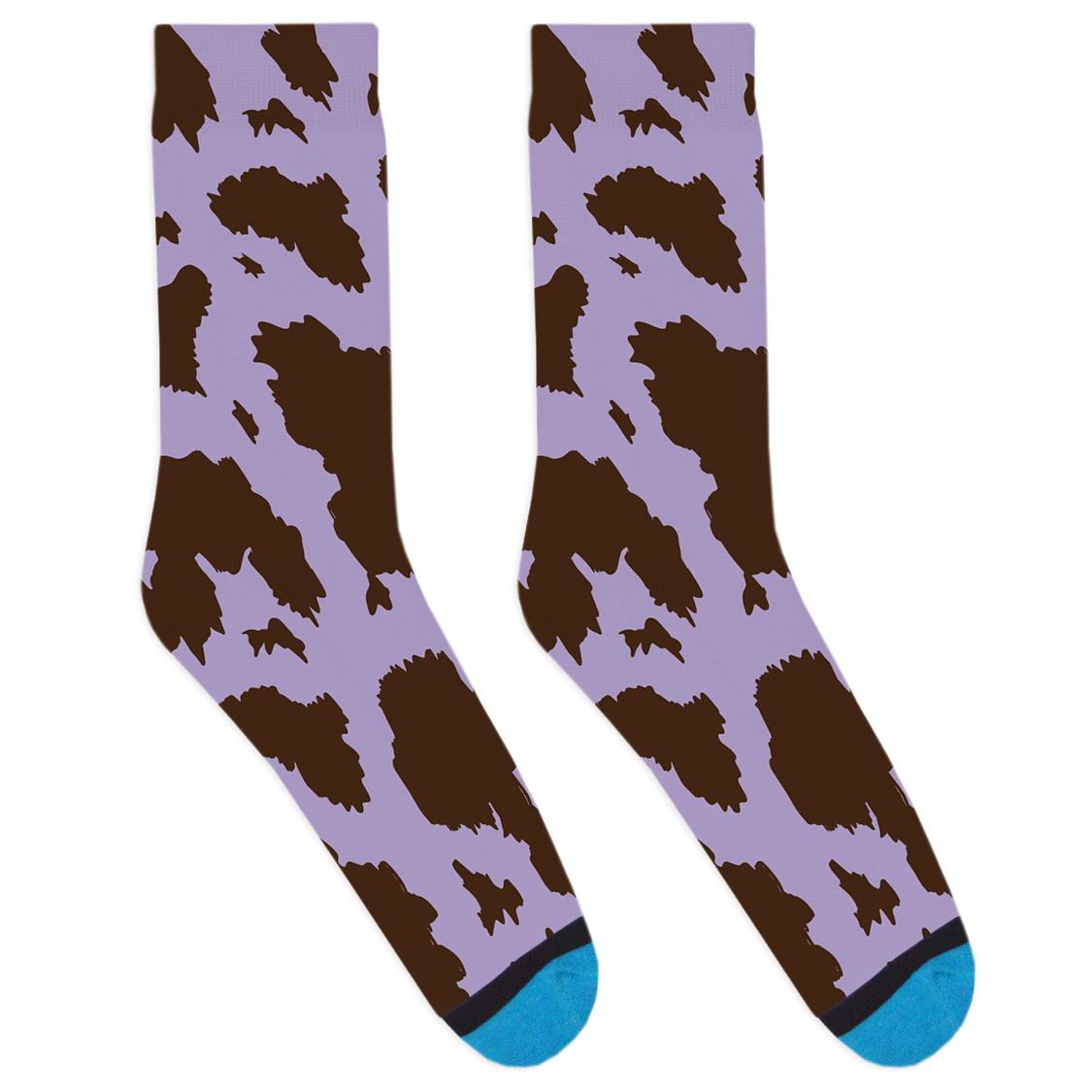 Lavender Cow Print Socks