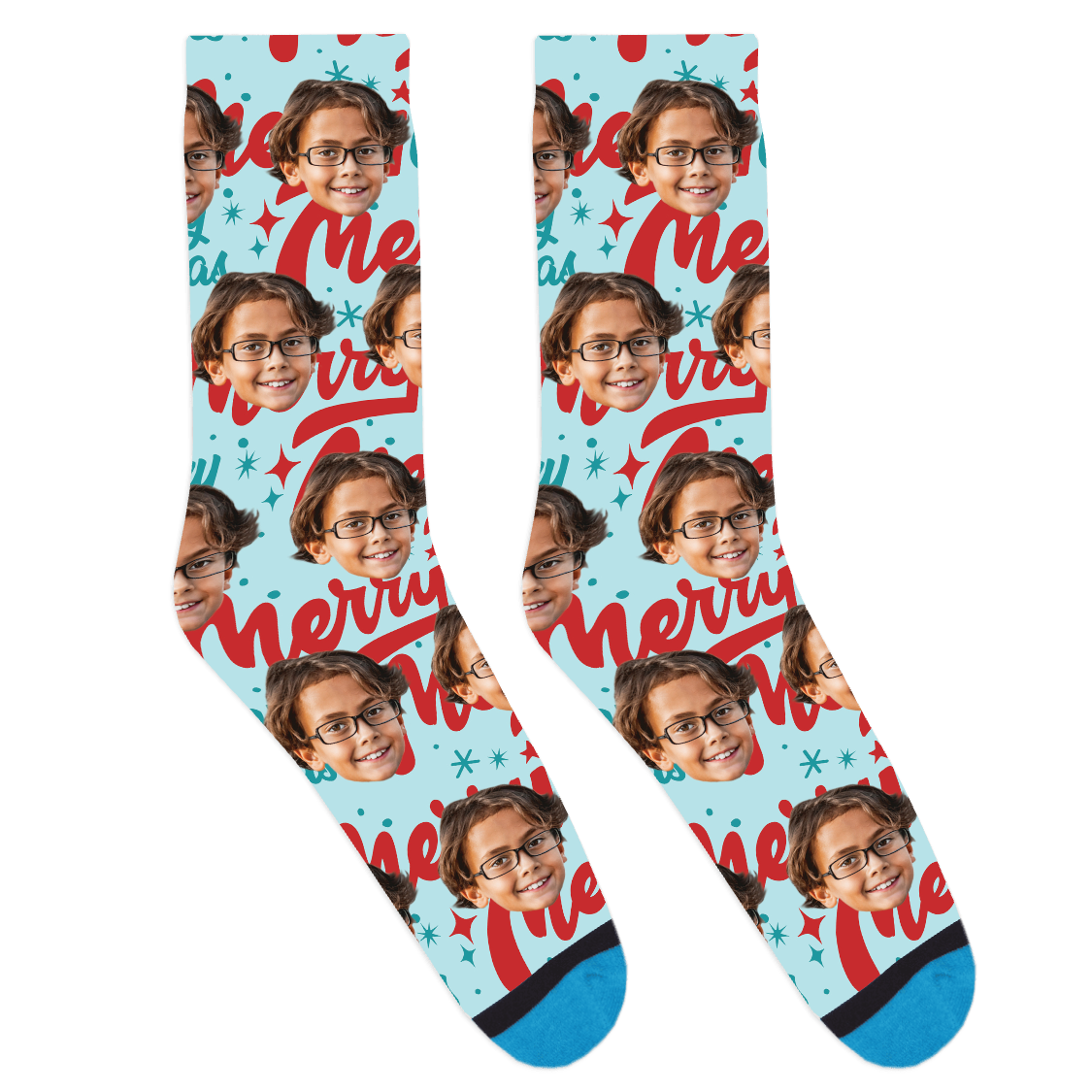Custom Merry Christmas Font Socks
