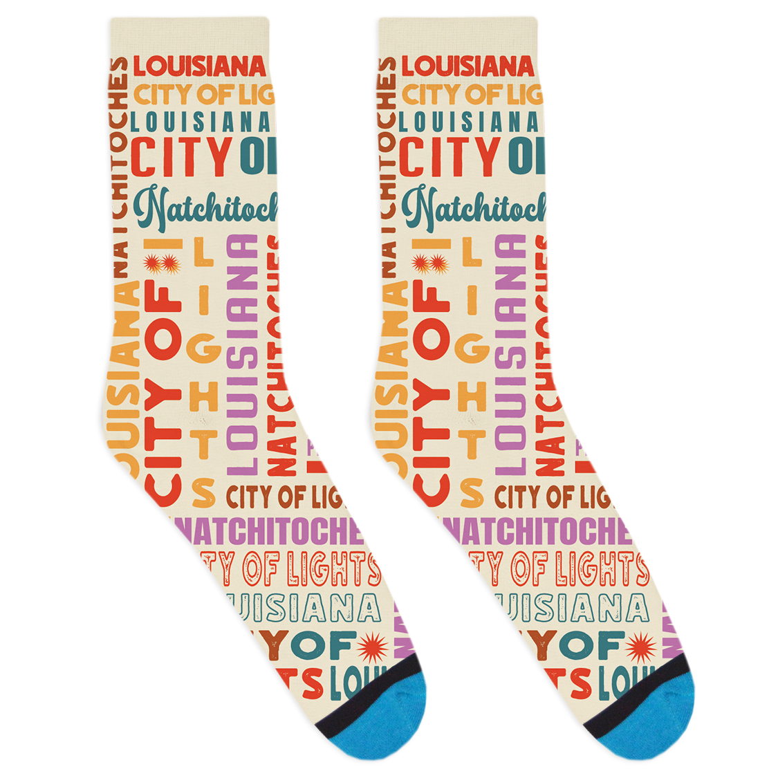 Natchitoches Text Socks