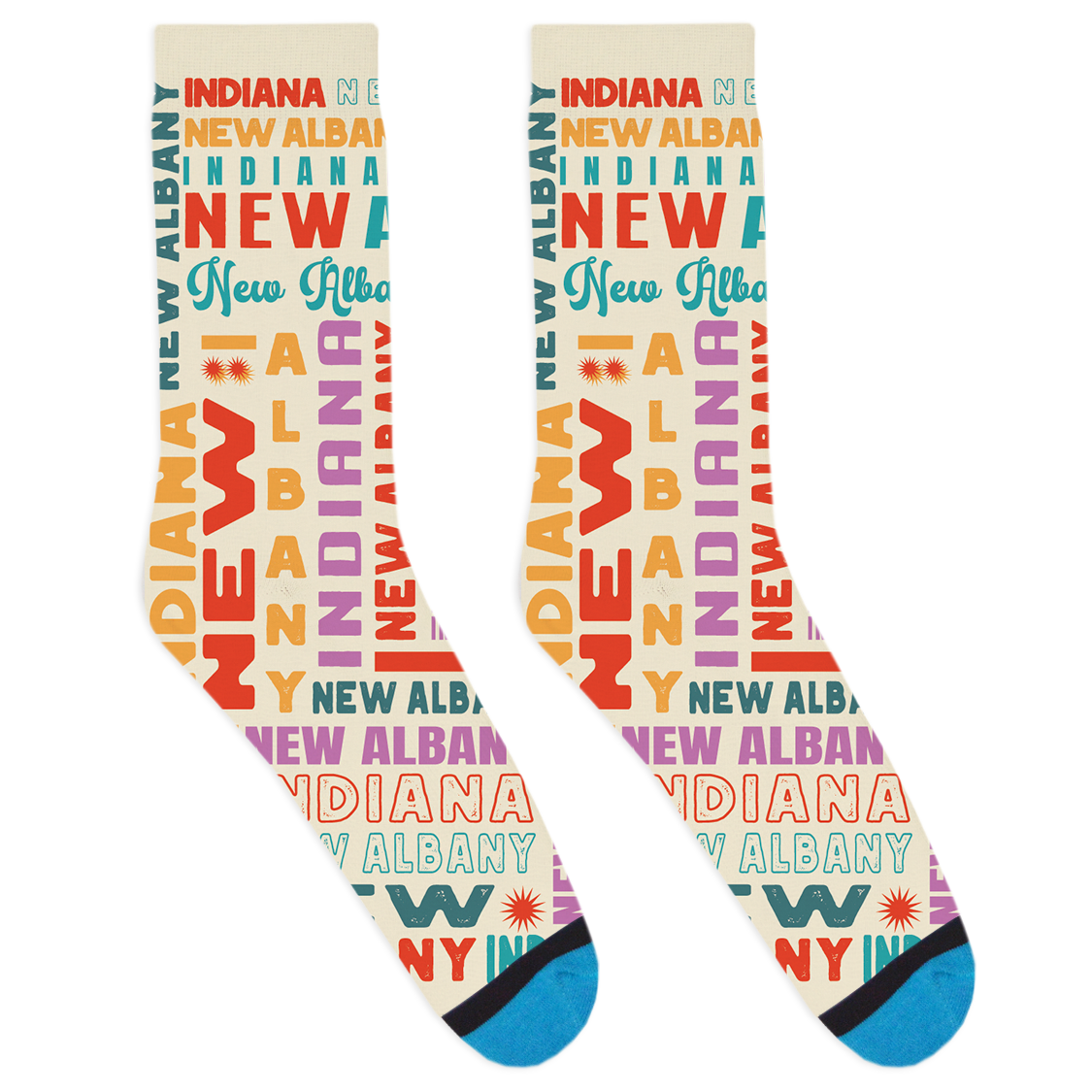 New Albany Text Socks