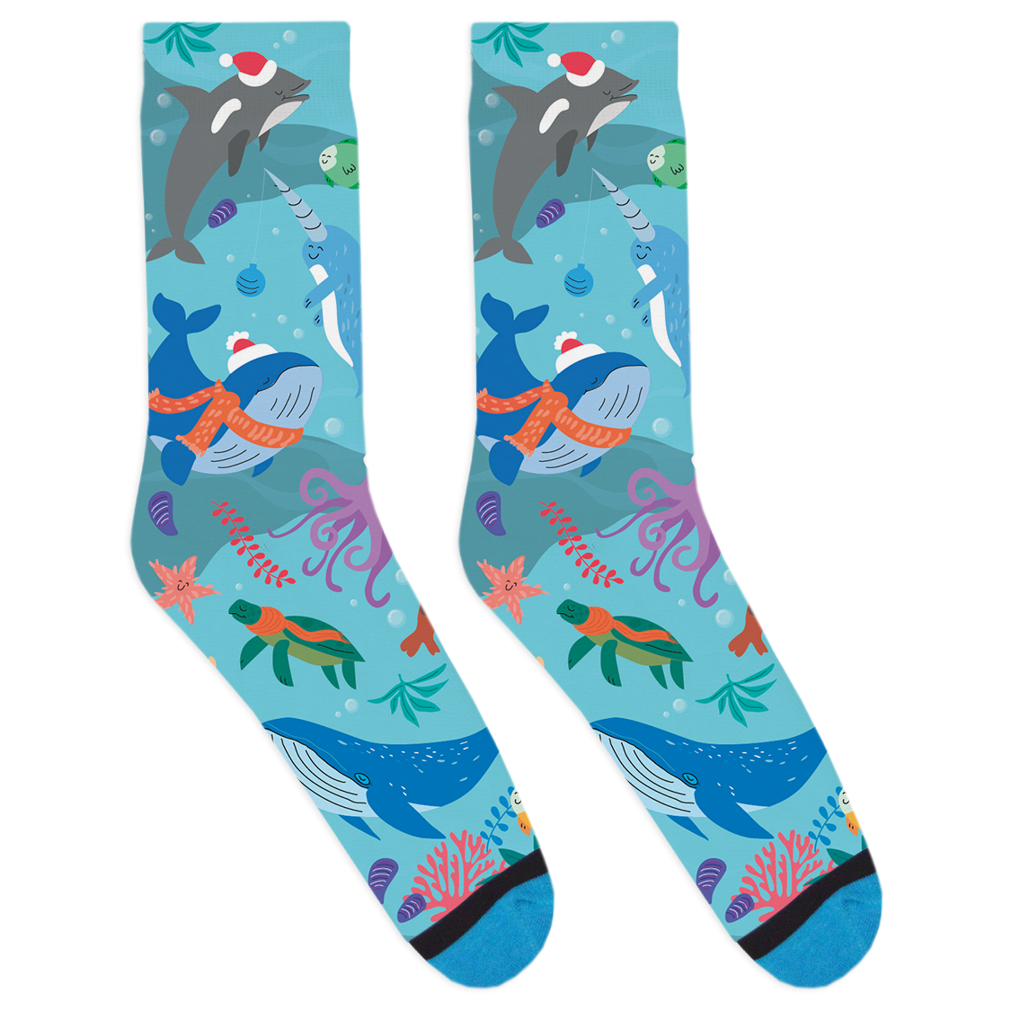 Ocean Christmas Socks
