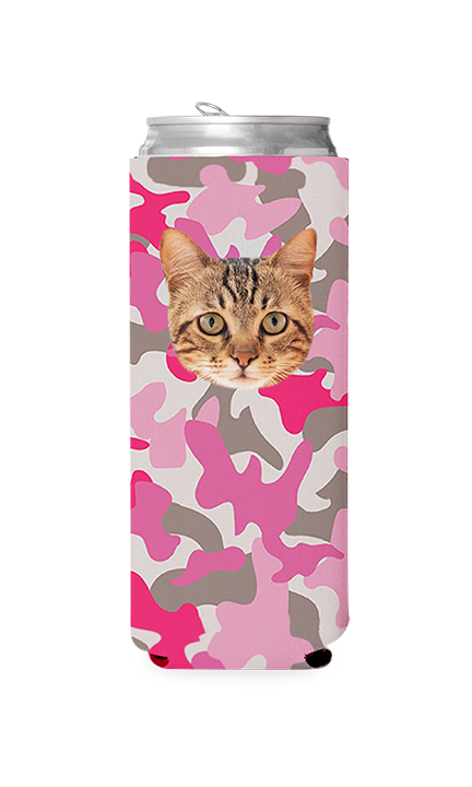 Custom Pink Camo Can Cooler