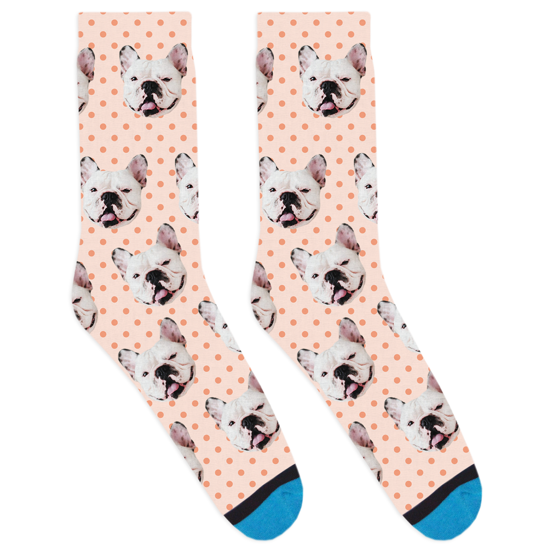 Custom Pink & Gold Polka Dot Socks