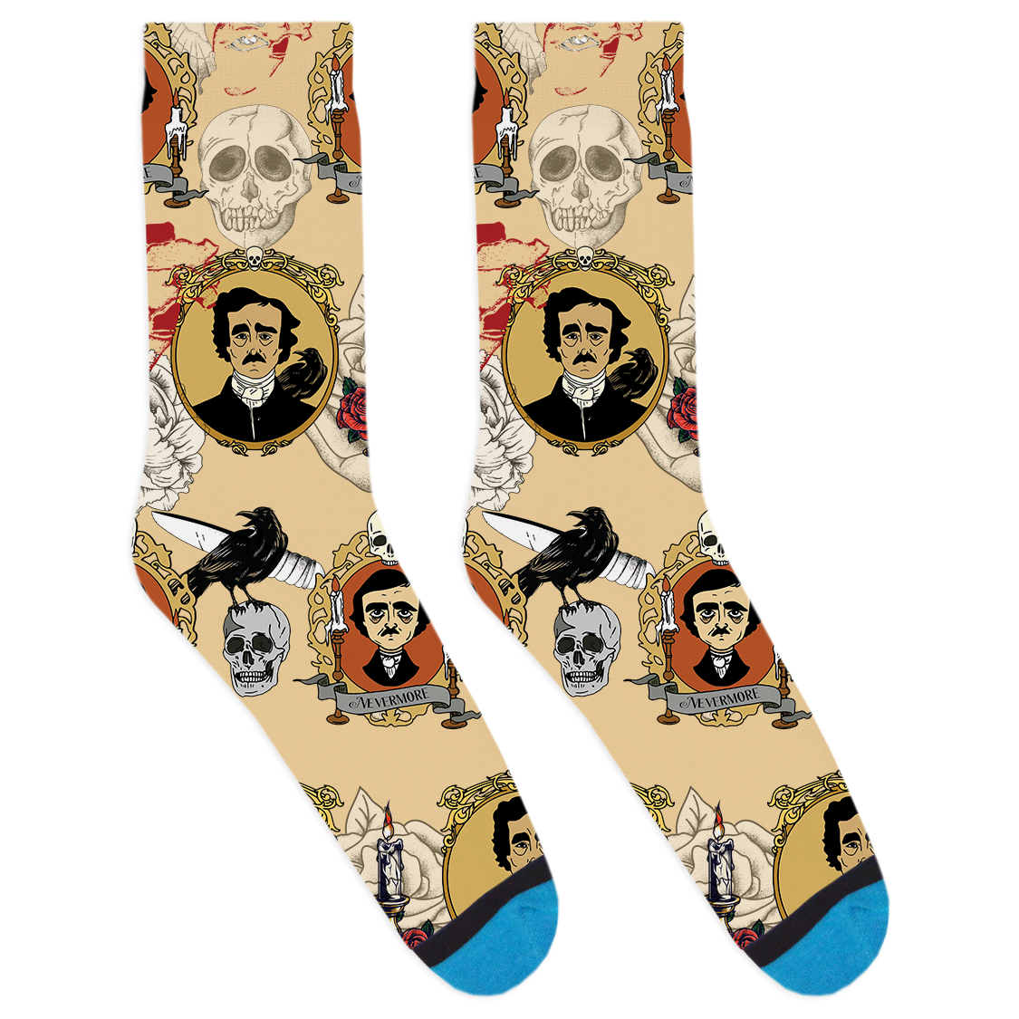 Portrait of Edgar Allan Poe Socks