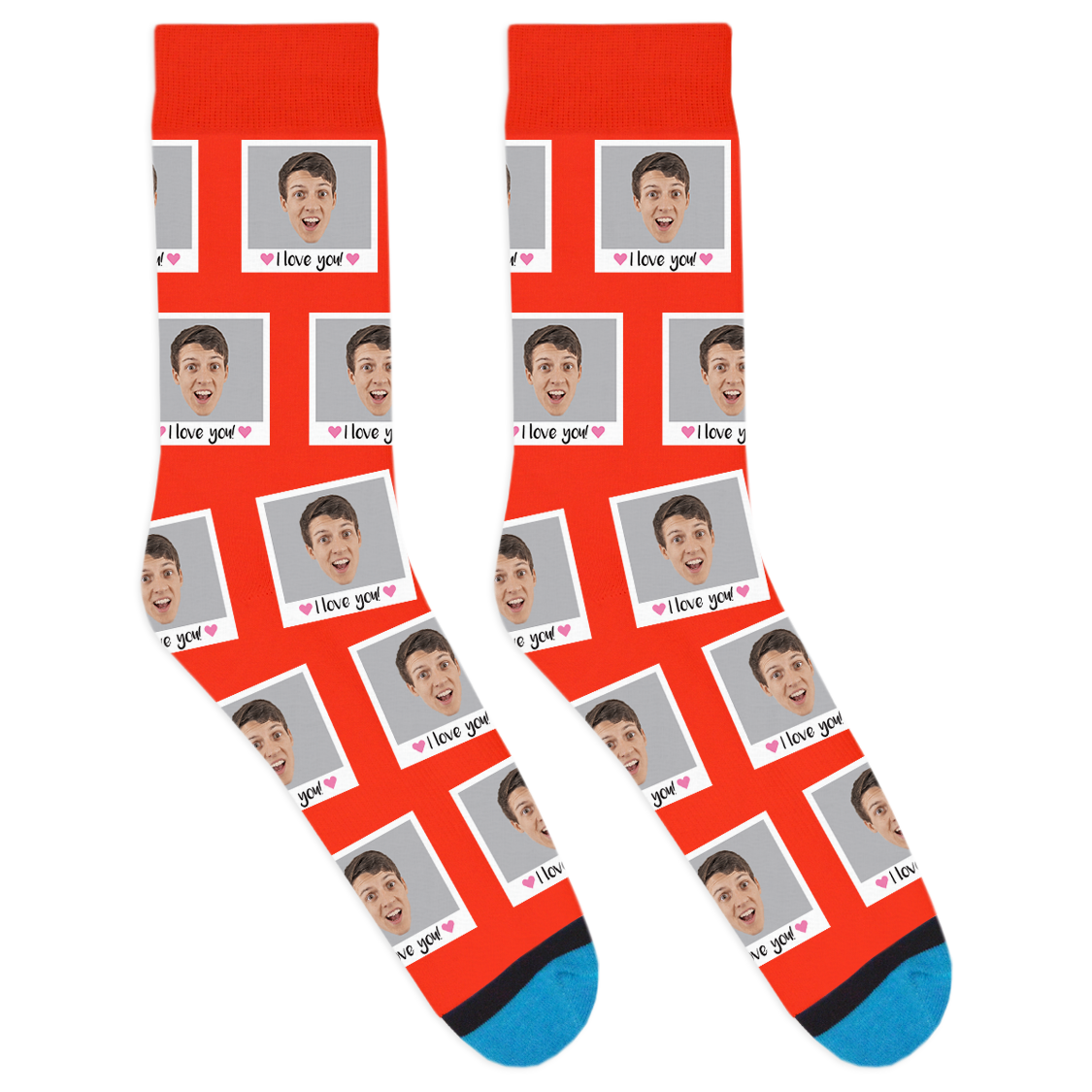 Custom I Love You Polaroid Socks (One Head)
