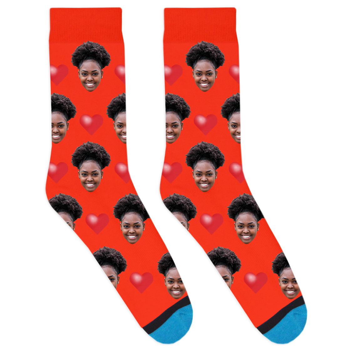 Custom Big Heart Socks
