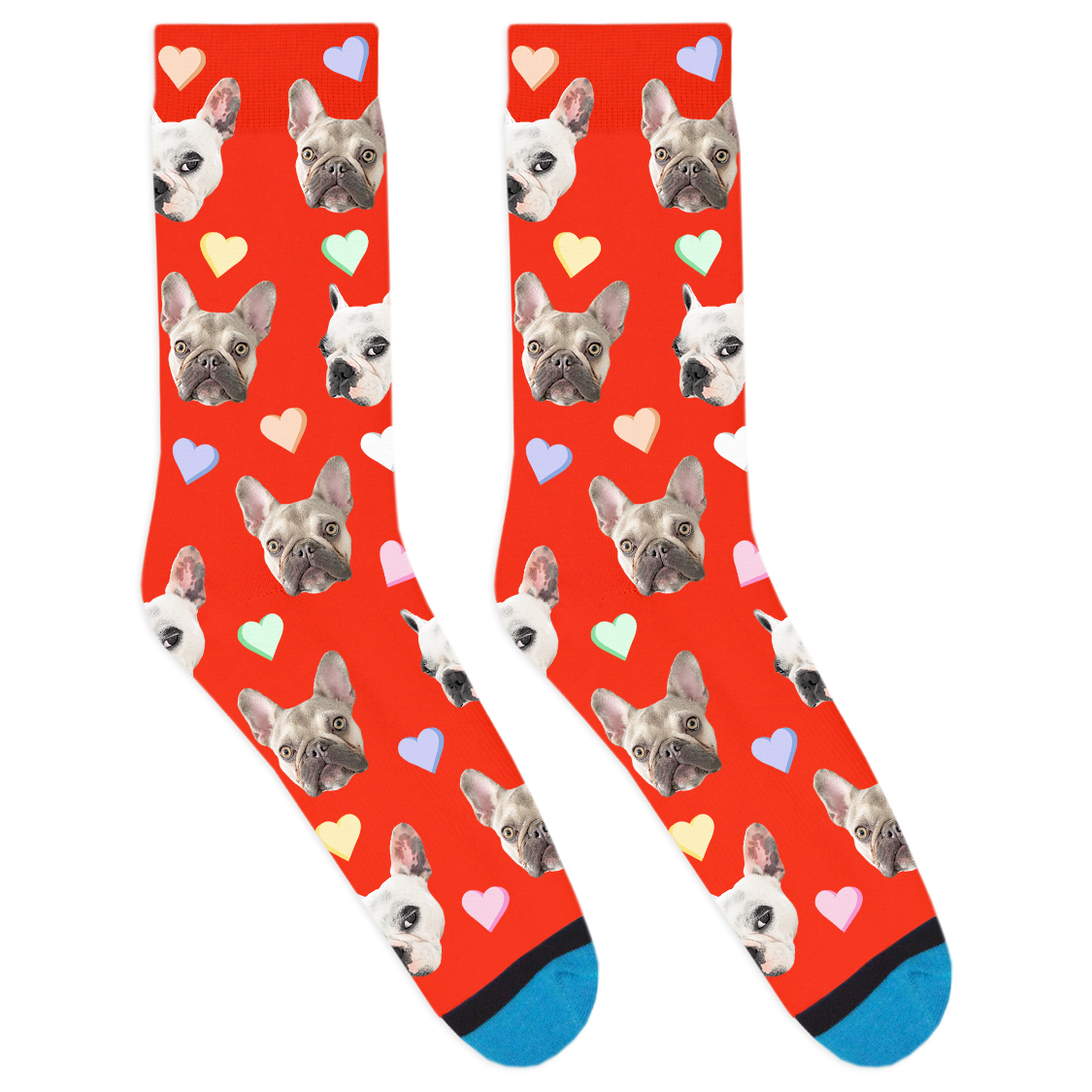 Walter Geoffrey and Charlotte Candy Heart Socks - Red