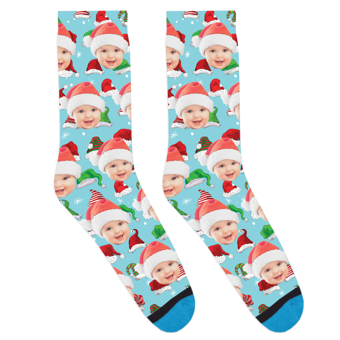 Custom Santa Hat Pattern Socks