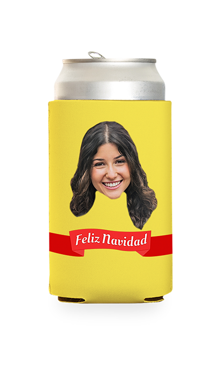 Custom Feliz Navidad Can Cooler
