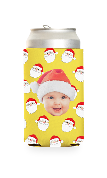Custom Santa Pattern Can Cooler