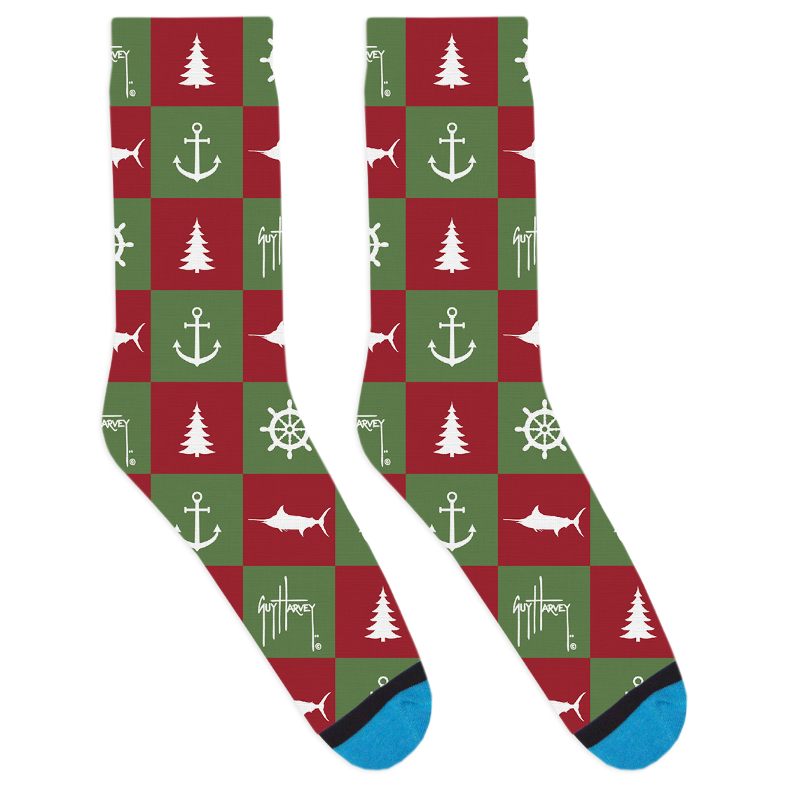 Custom Guy Harvey XMAS Squares Socks