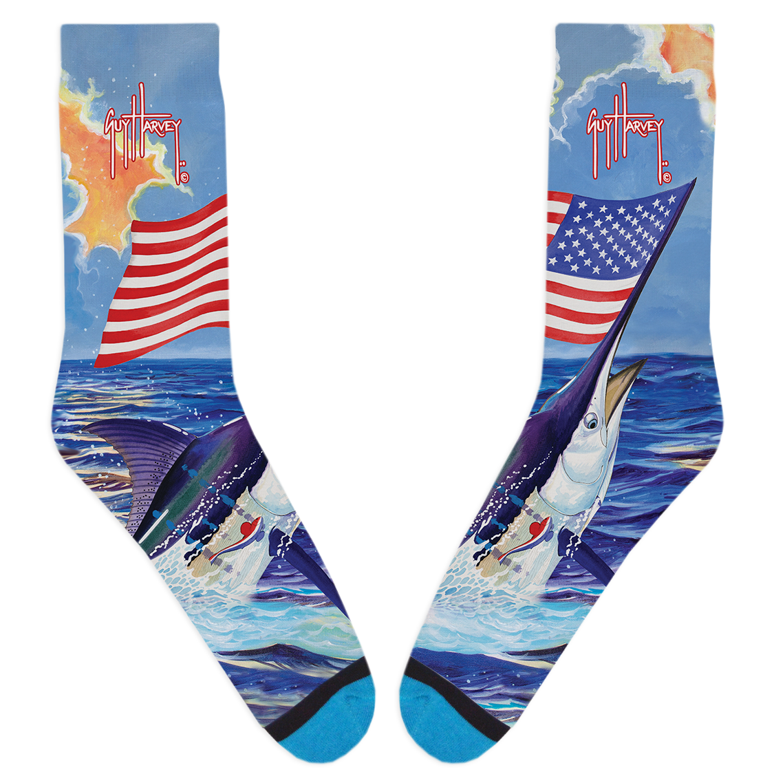 Guy Harvey Americana Marlin Socks