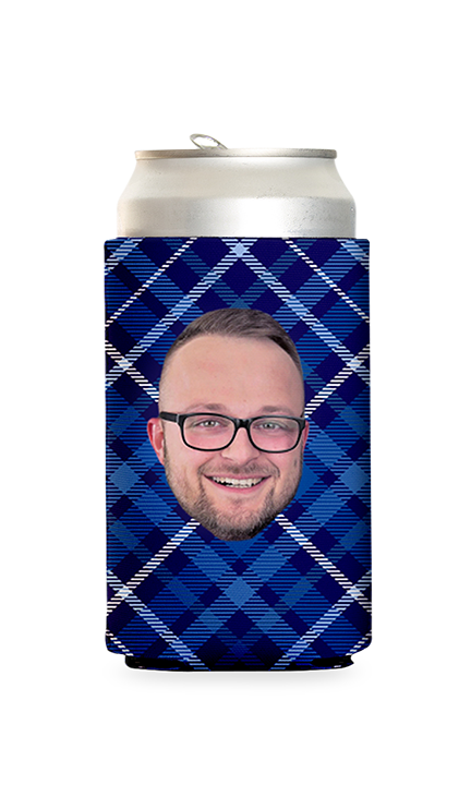 Custom Argyle Can Cooler