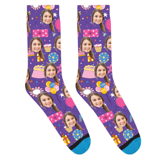 Custom Birthday Pattern Socks
