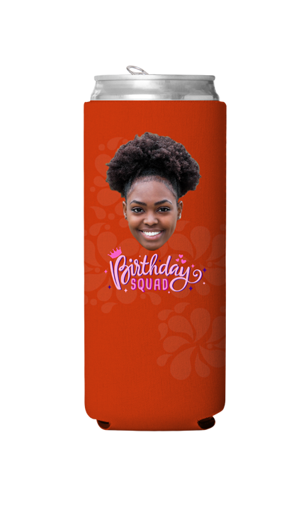 Custom Birthday Squad Pink Can Cooler