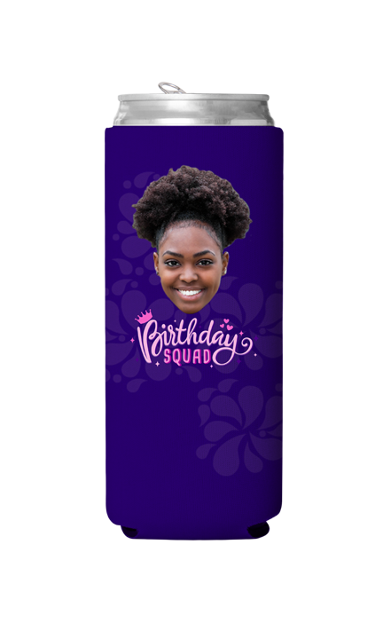 Custom Birthday Squad Pink Can Cooler