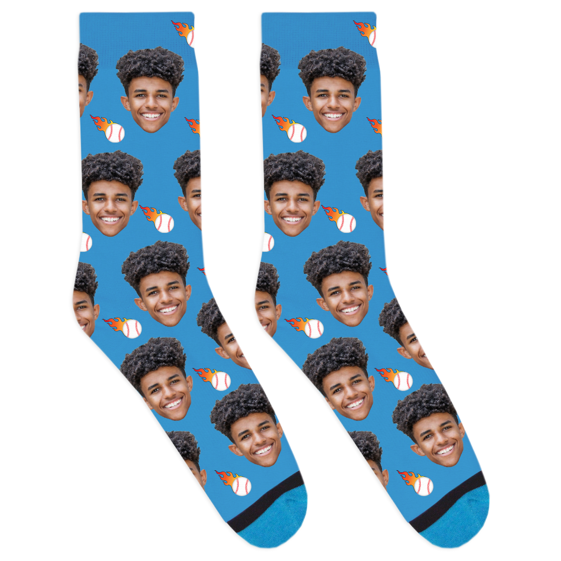 Custom Flaming Baseball Socks