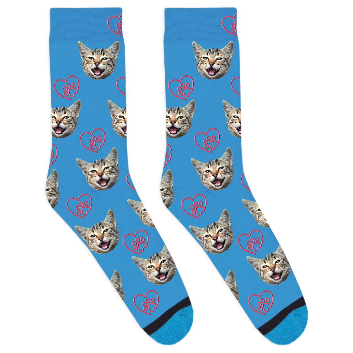 Custom Paw Heart Socks