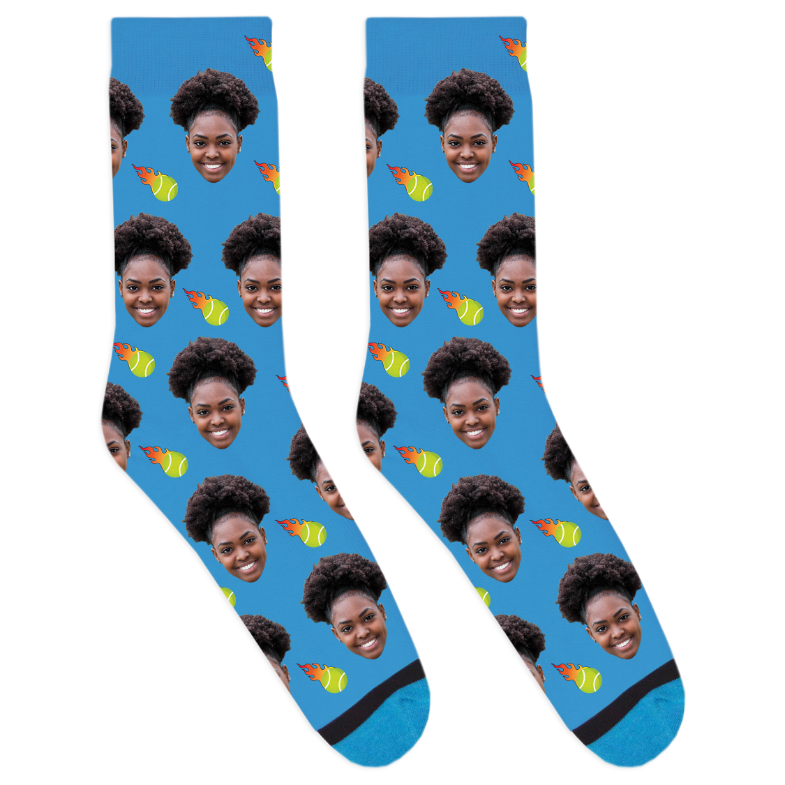 Custom Flaming Tennis Ball Socks