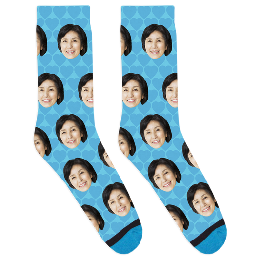 Custom Blue Hearts Socks