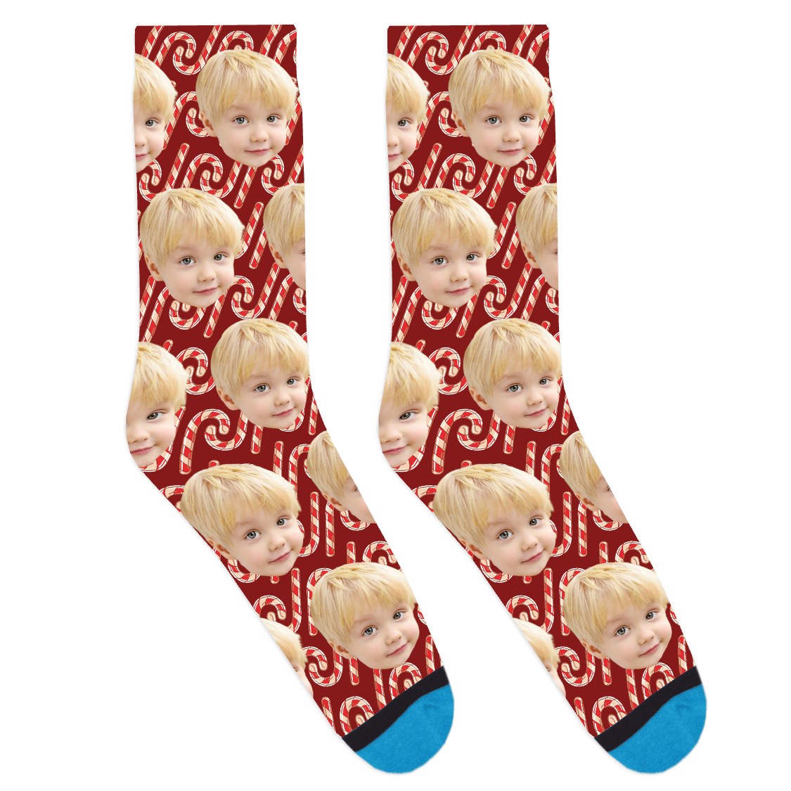 Custom Candy Cane Pattern Socks