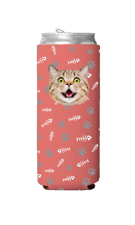 Custom Cat Pattern Can Cooler