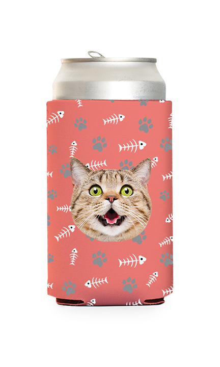Custom Cat Pattern Can Cooler
