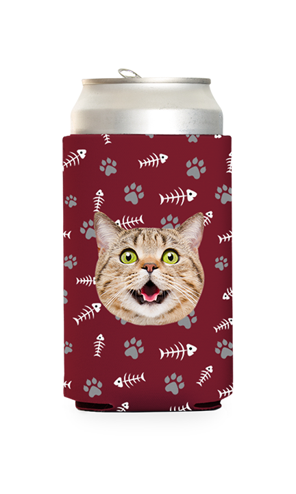 Custom Cat Pattern Can Cooler