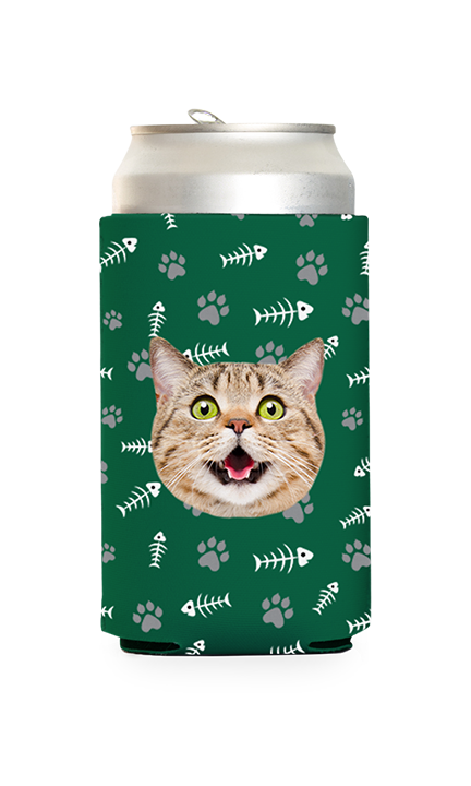 Custom Cat Pattern Can Cooler