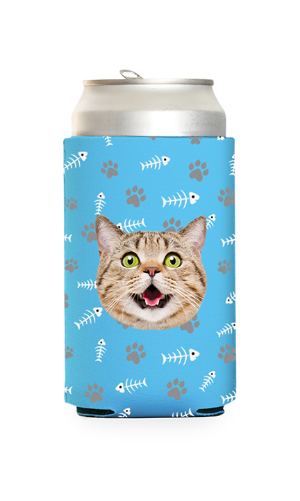 Custom Cat Pattern Can Cooler