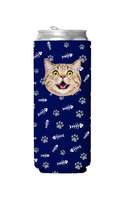 Custom Cat Pattern Can Cooler