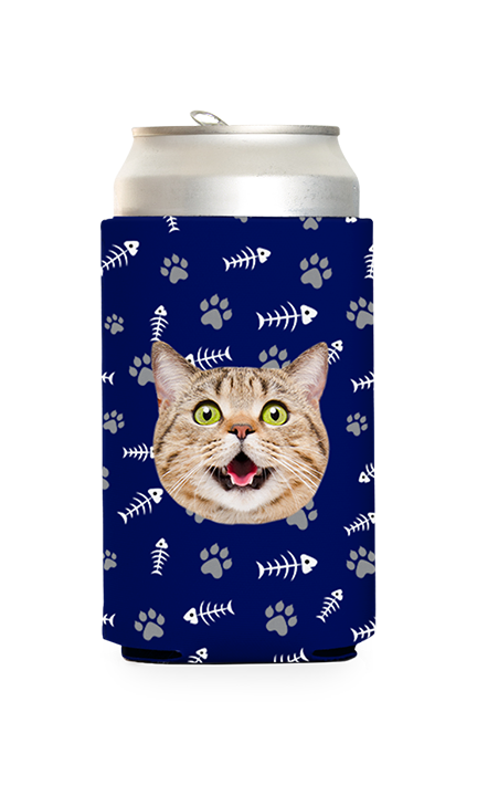 Custom Cat Pattern Can Cooler