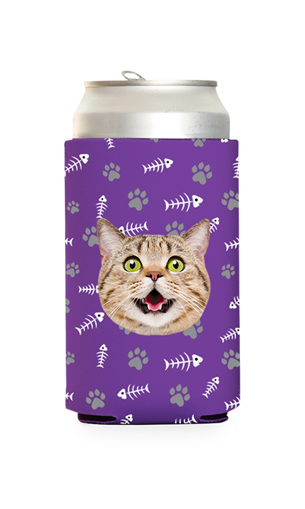 Custom Cat Pattern Can Cooler