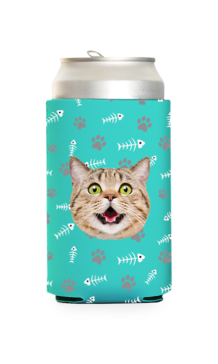 Custom Cat Pattern Can Cooler