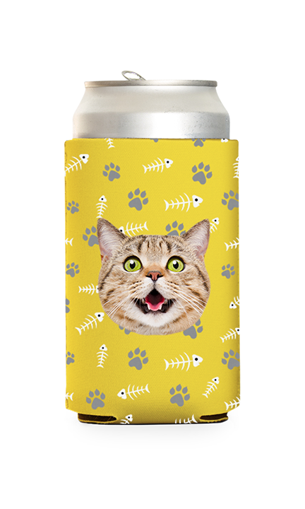 Custom Cat Pattern Can Cooler