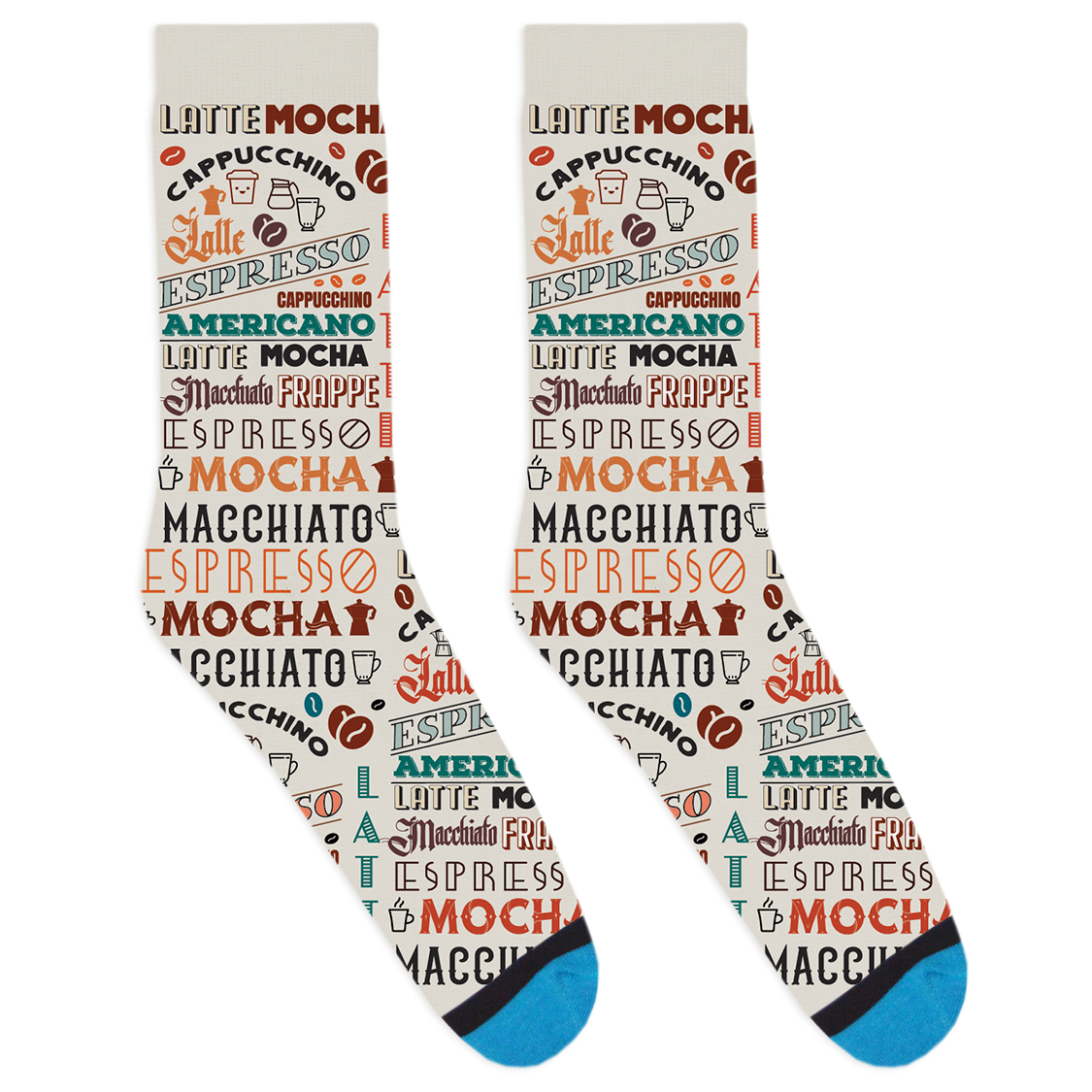 Coffee Text Socks