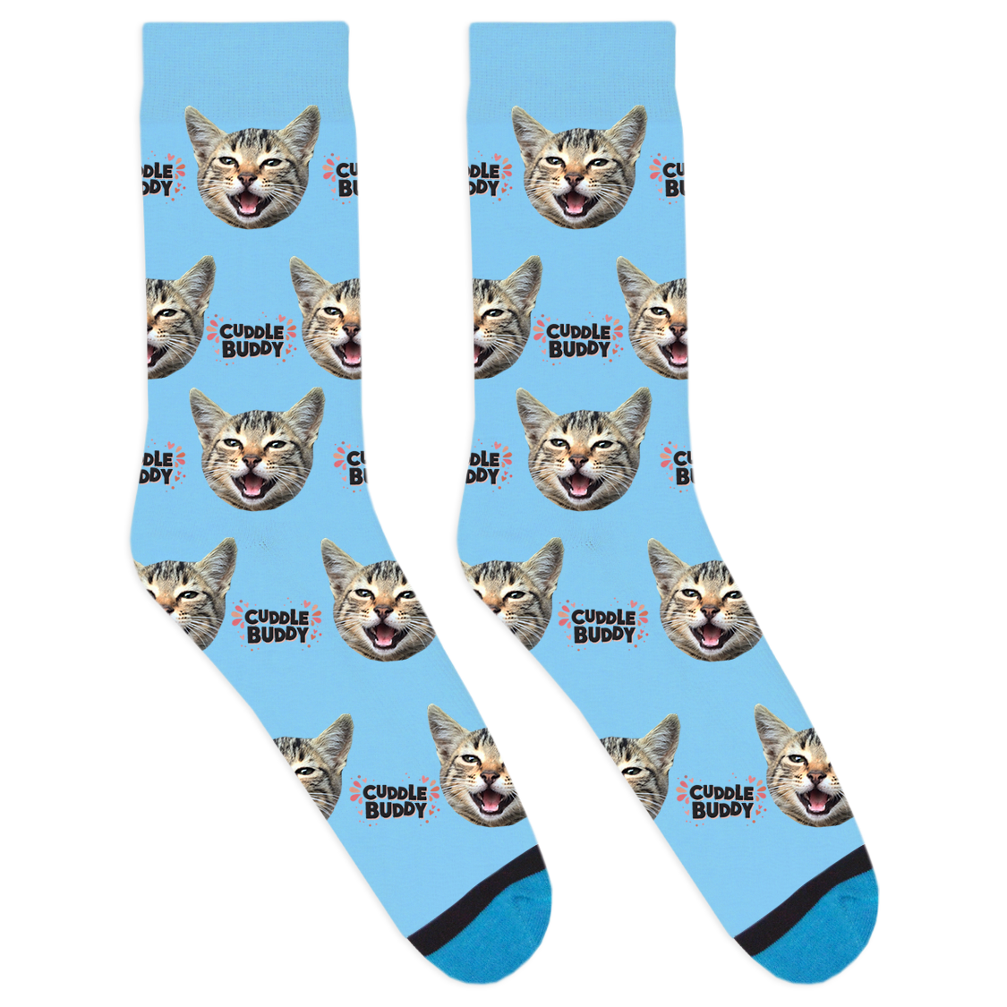 Custom Cuddle Buddy Black Socks