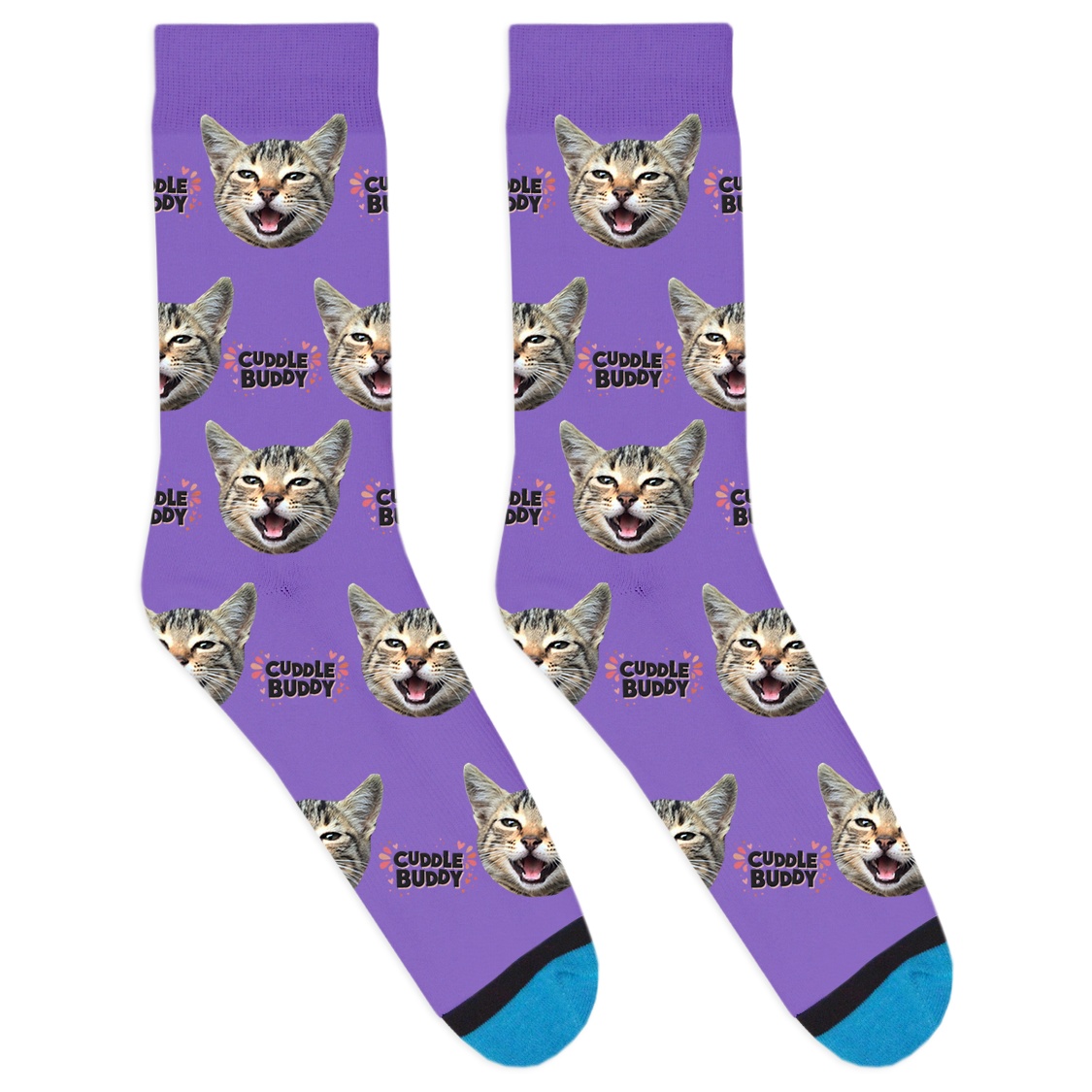 Custom Cuddle Buddy Black Socks